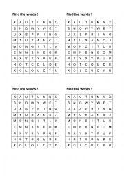 English worksheet: wordsearch:the weather