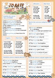 English Worksheet: TO HAVE got