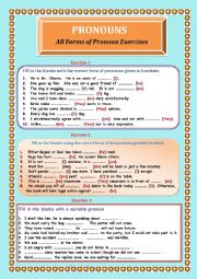 English Worksheet: PRONOUNS