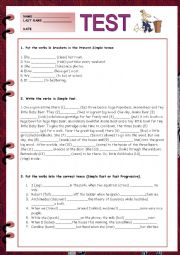 English Worksheet: Test  for elementary srudents 