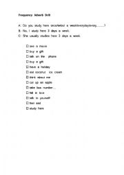 English worksheet: Frequency adverb drill