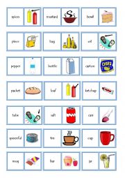 English Worksheet: Spices and quantities domino