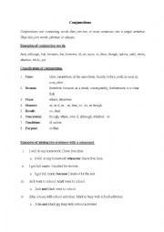 English Worksheet: Conjunctions