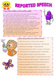 English Worksheet: REPORTED STATEMENT AND QUESTIONS