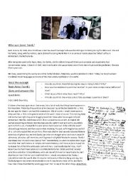 English Worksheet: Anne Franks Diary Worksheet