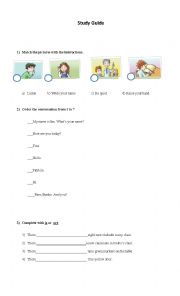 English worksheet: Study guide