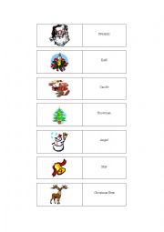 English Worksheet: Christmas Domino Game