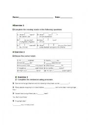 English Worksheet: Working with verb to be