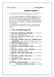 English Worksheet: compound adjectives 