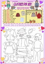 English Worksheet: CLOTHES FOR HER (1 PART)