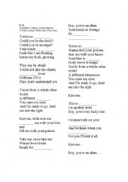 English Worksheet: Katy Perrys ET and Parts of Speech