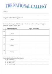 English Worksheet: The national gallery 