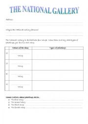 English worksheet: The national gallery 