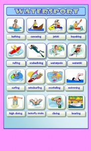 English Worksheet: Watersports