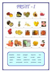 English Worksheet: Fruit