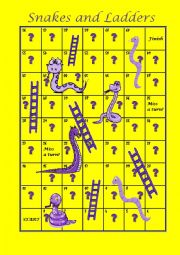 English Worksheet: Snakes and ladders - present simple