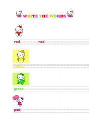 English worksheet: colors for preschoolers