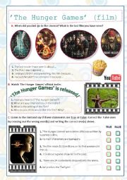 English Worksheet: The Hunger Games film