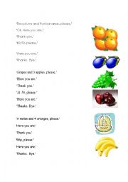 English Worksheet: Shop dialogues