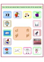 4 Consonant Blends: cl/fl/gl/pl