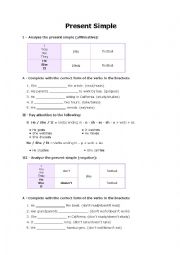 English Worksheet: Worksheet - Present Simple