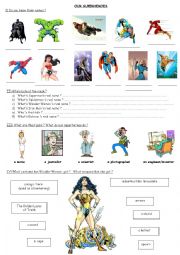 English Worksheet: OUR SUPERHEROES