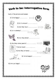 English Worksheet: Verb to be: Interrogative form. Short Answers.