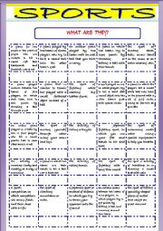 English Worksheet: Sports