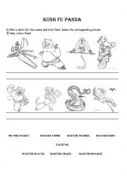 English worksheet: Kung Fu Panda