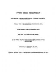 English Worksheet: Comparatives Warm up