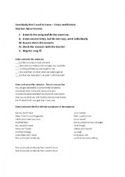 English Worksheet: Somebody that I used to know