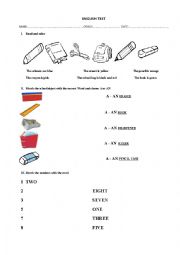 English Worksheet: Classroom objects 