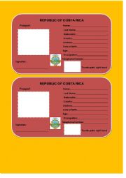 English Worksheet: Passport Game