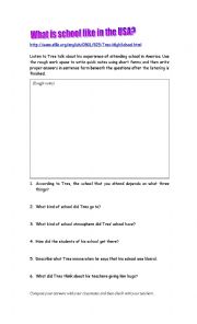 English worksheet: Talking about High School - Listening Activity