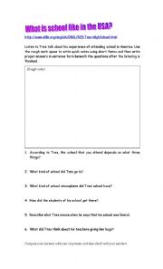 English Worksheet: Talking about High School - Listening Activity