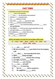 English Worksheet: Past Tense