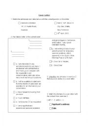 English Worksheet: Cover Letter