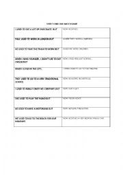 English Worksheet: used to mix and match game