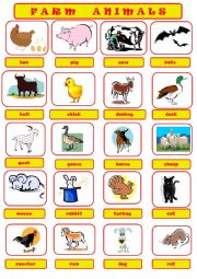 English Worksheet: FARM ANIMALS