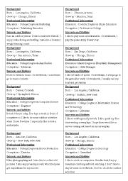 English Worksheet: Background Card