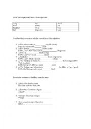 English Worksheet: Comparatives and superlatives