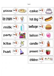 English Worksheet: Birthday Jigsaw Game