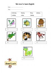 English Worksheet: action verbs labeling activity 