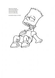 English Worksheet: Painting Bart Simpson