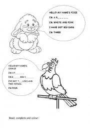 English Worksheet: Pets