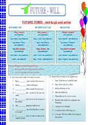 English Worksheet: future - will - grammar guide and exercises