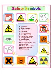 English Worksheet: safety symbols