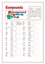 English Worksheet: Compound Words