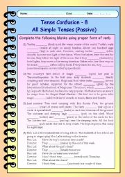 Tense Confusion - 8 All Simple Tenses - Passive