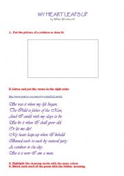 English Worksheet: My Heart Leaps Up